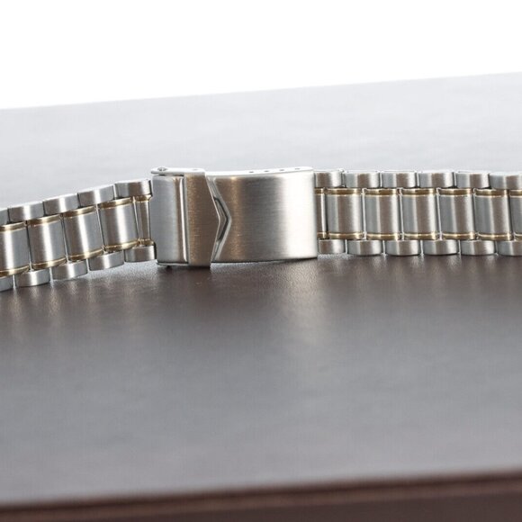 Hadley-Roma 20mm Men's Gold Plated & Steel Watch Bracelet/Band, MB5627T - Picture 2 of 4